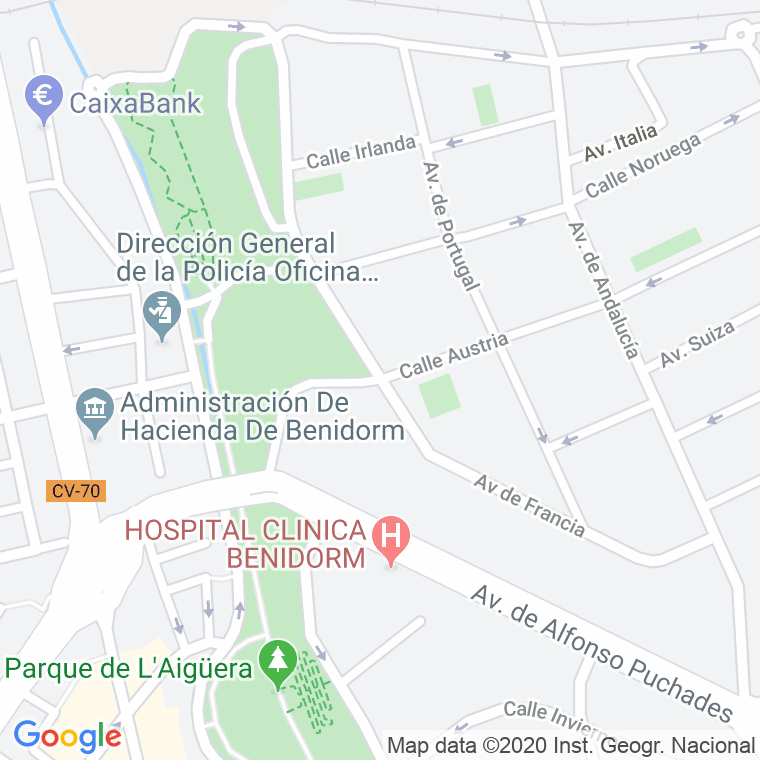 Código Postal calle Francia, avenida en Benidorm