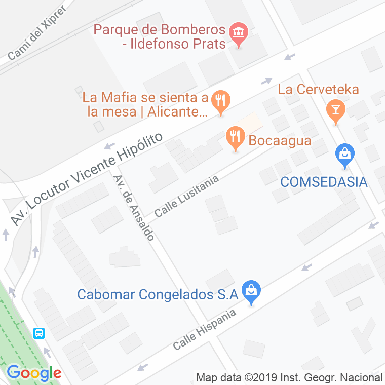 Código Postal calle Lusitania en Alacant/Alicante
