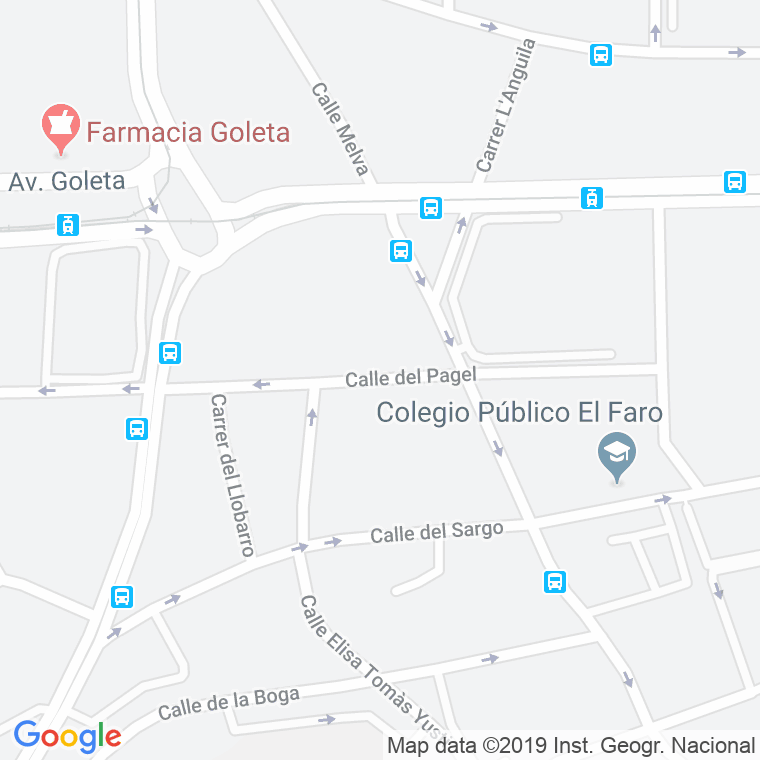 Código Postal calle Pagel en Alacant/Alicante