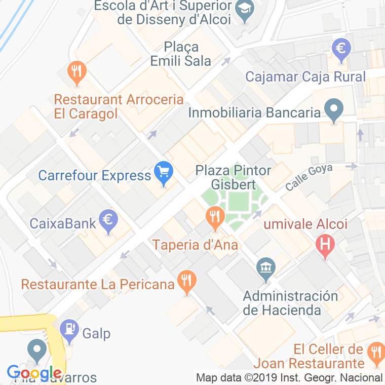 Código Postal calle Pais Valencia en Alcoi/Alcoy
