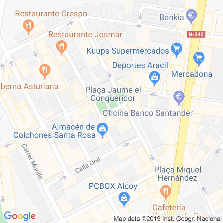 Código Postal calle Jaume El Conqueridor en Alcoi/Alcoy