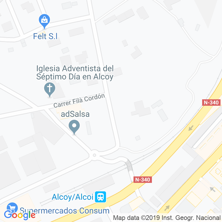 Código Postal calle Olivar De La Bassa en Alcoi/Alcoy