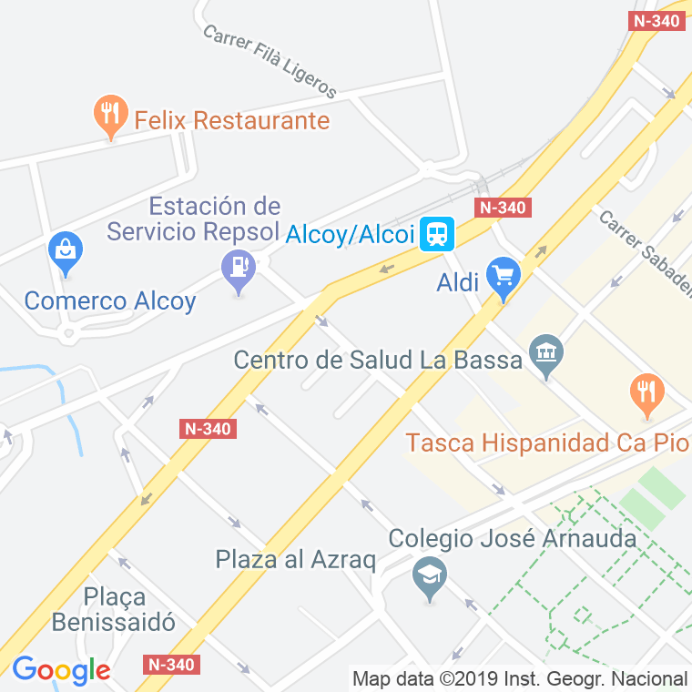Código Postal calle Sagrada Familia en Alcoi/Alcoy