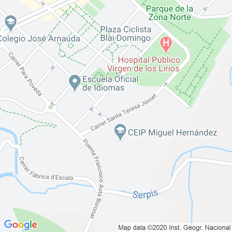 Código Postal calle Santa Teresa De Jornet en Alcoi/Alcoy