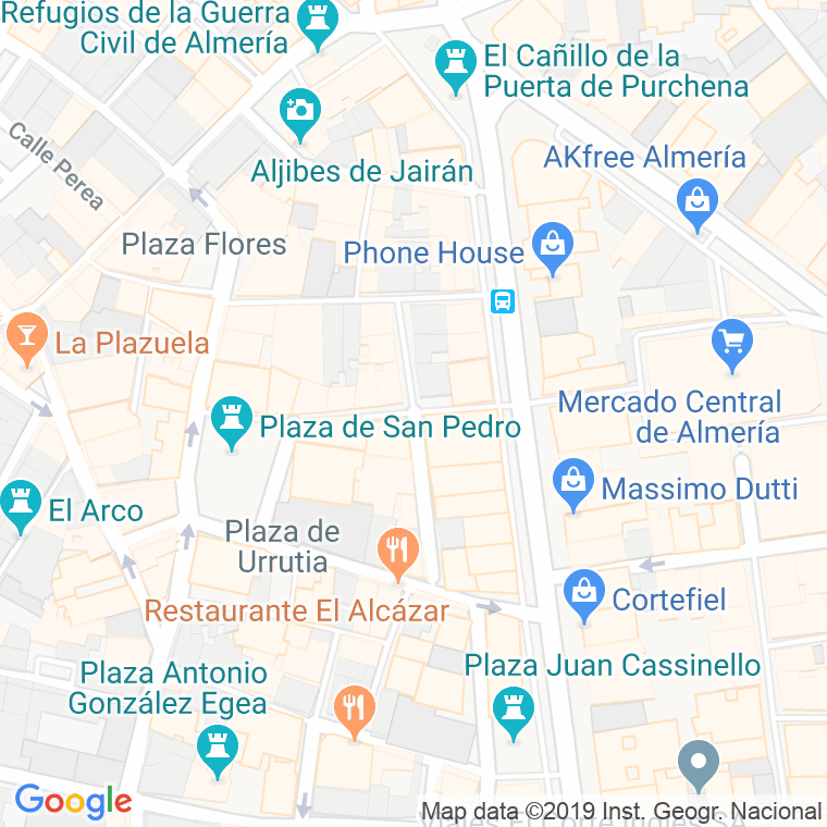 Código Postal calle Castelar en Almería