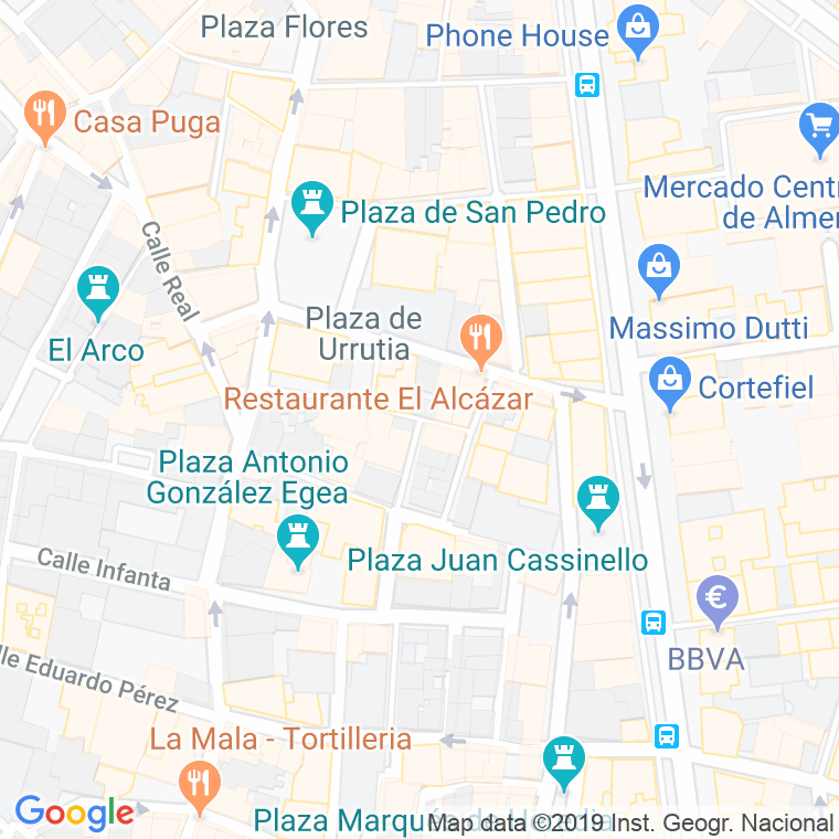 Código Postal calle Gabriel, callejon en Almería