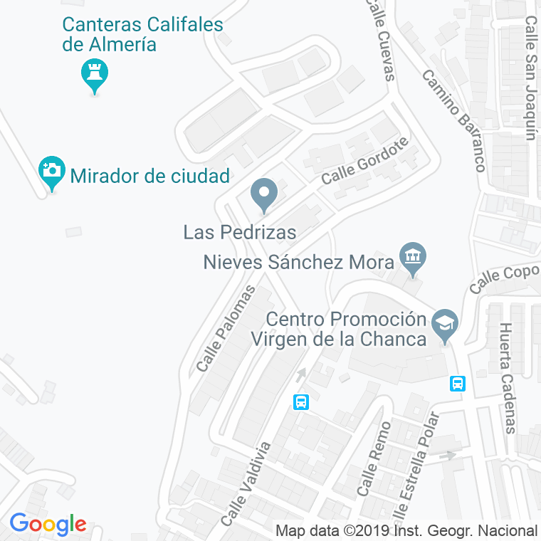 Código Postal calle Cuevas Gordote, lugar en Almería