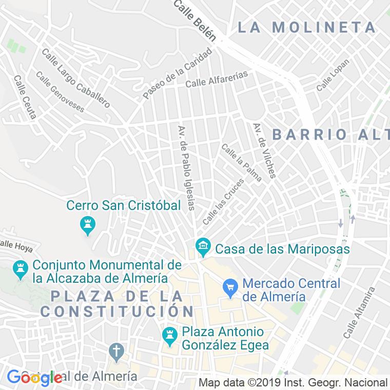 Código Postal calle Cervantes   (Impares Del 1 Al Final)  (Pares Del 2 Al Final) en Almería