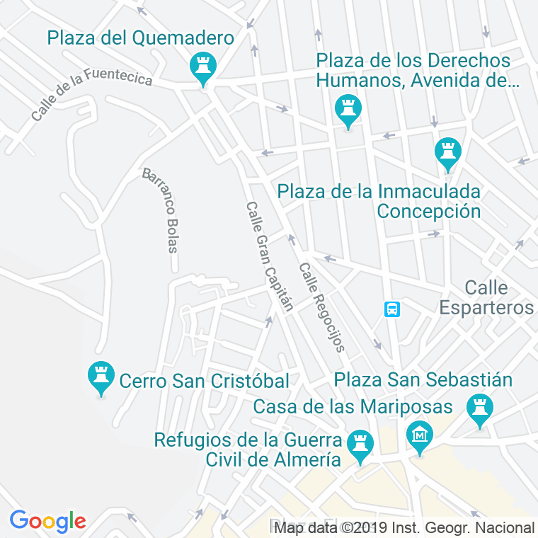 Código Postal calle Gran Capitan   (Impares Del 1 Al 49)  (Pares Del 2 Al 96) en Almería