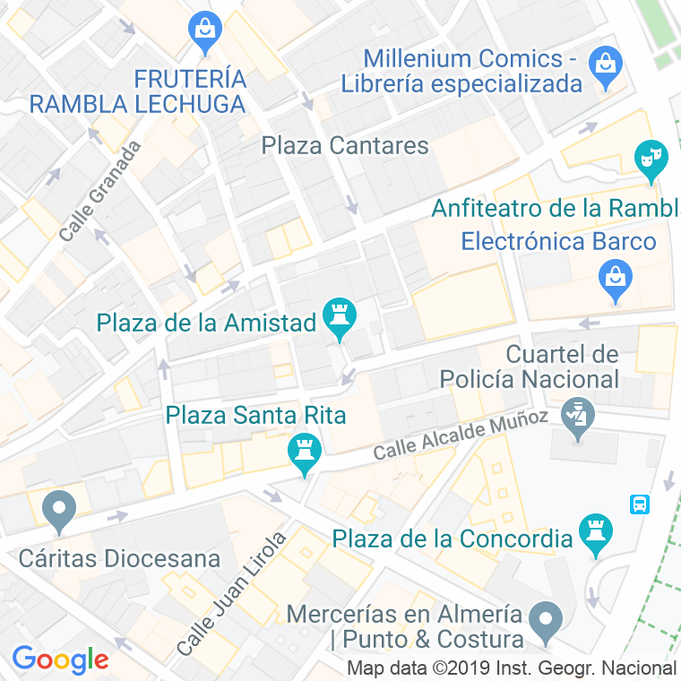 Código Postal calle Amistad, plaza en Almería