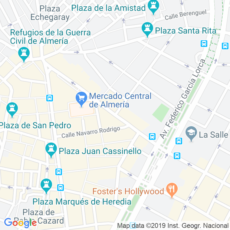 Código Postal calle Obispo Orbera, rambla (Pares Del 38 Al Final) en Almería