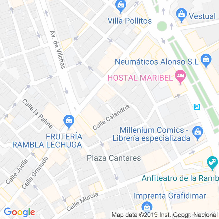 Código Postal calle Patio Calandria en Almería