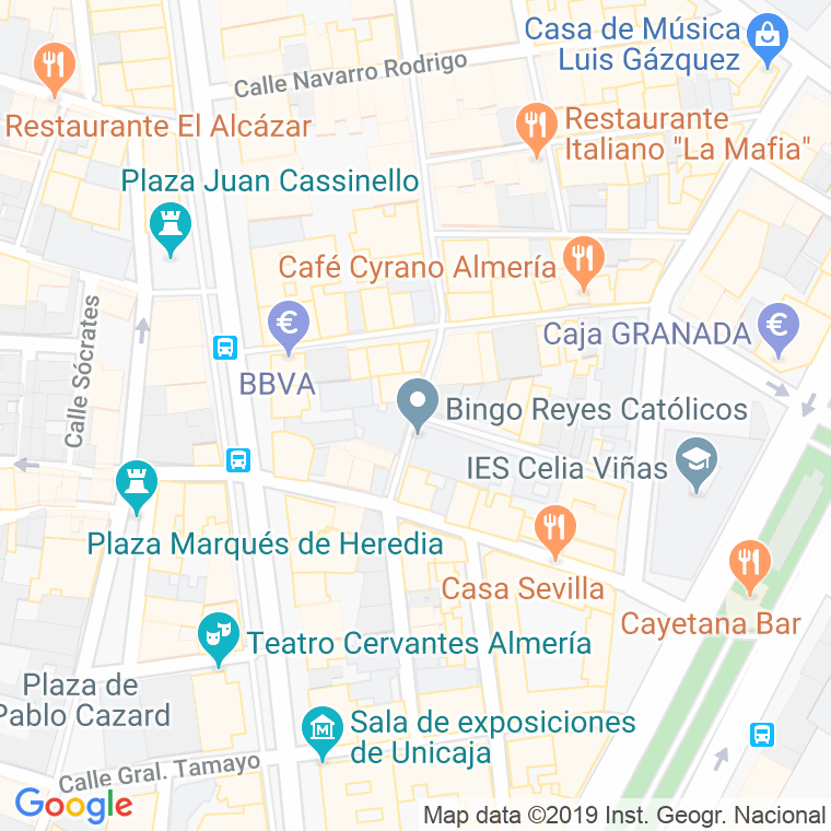 Código Postal calle Reyes Catolicos   (Impares Del 23 Al Final)  (Pares Del 24 Al Final) en Almería