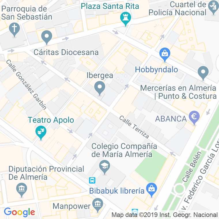 Código Postal calle Terriza   (Impares Del 35 Al Final)  (Pares Del 42 Al Final) en Almería