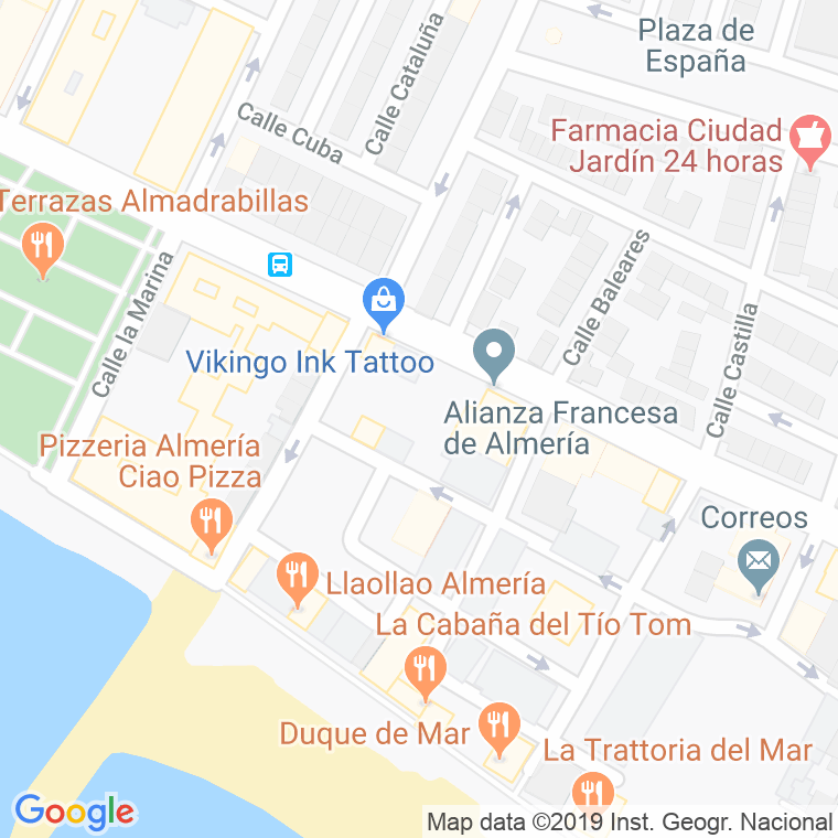 Código Postal calle Balneario De San Miguel, plaza en Almería