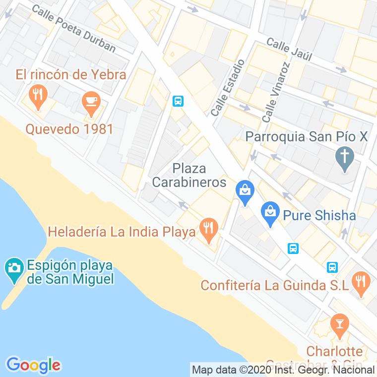 Código Postal calle Carabineros, plaza en Almería