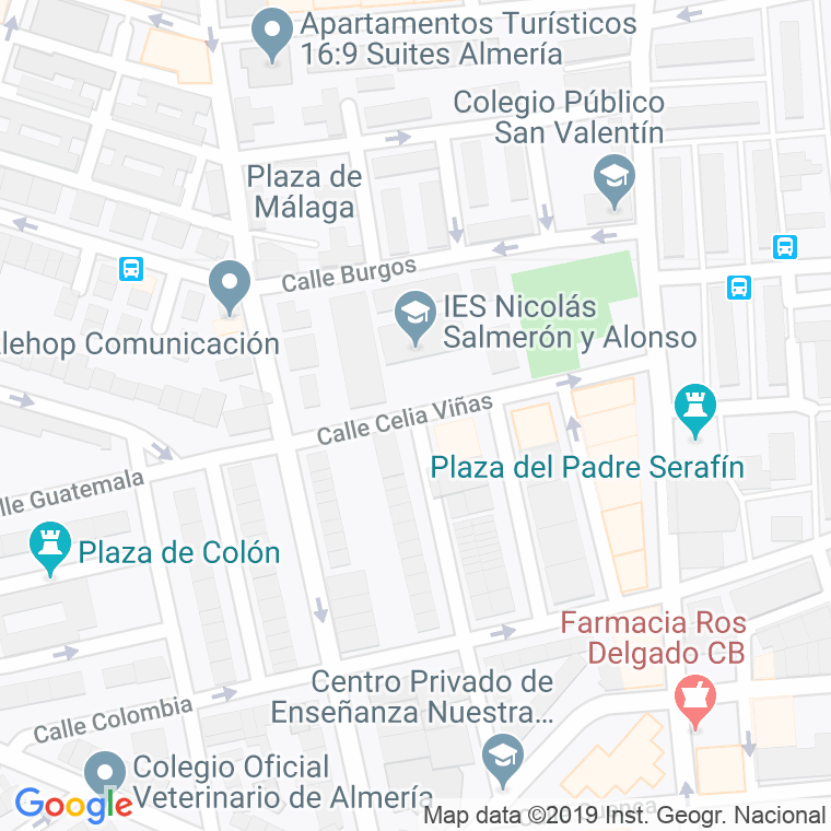 Código Postal calle Celia Viñas en Almería