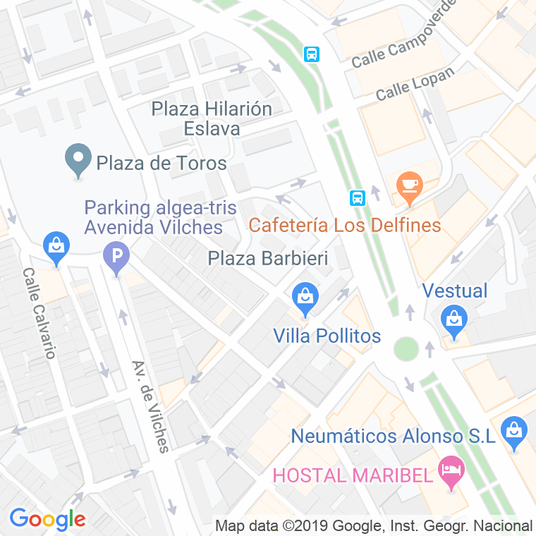 Código Postal calle Barbieri, plaza en Almería