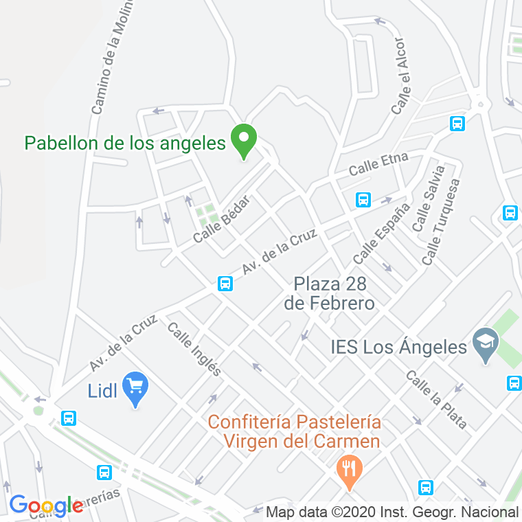 Código Postal calle Cruz, De La, avenida en Almería