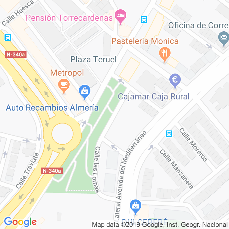Código Postal calle Amantes De Teruel en Almería