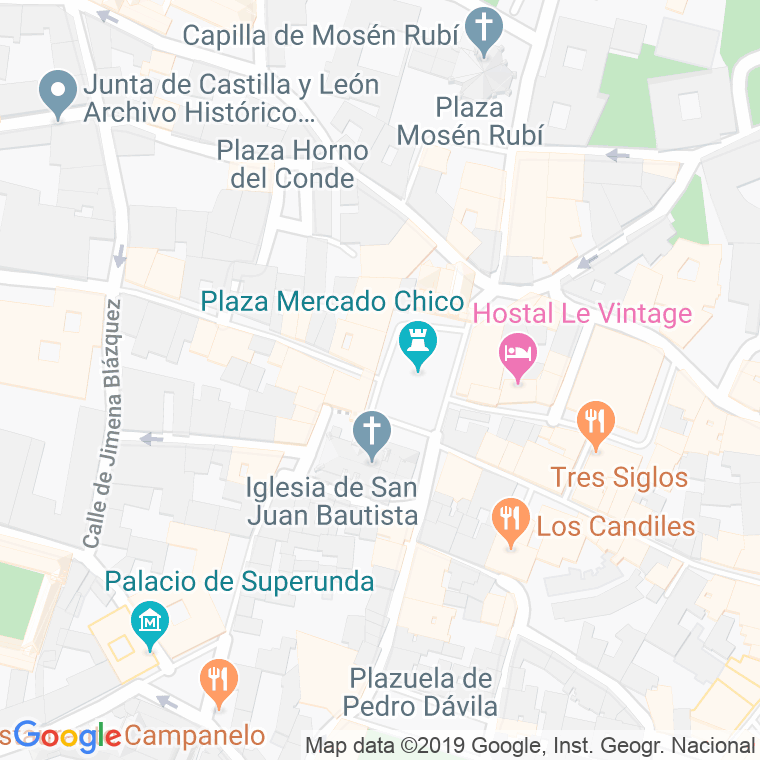 Código Postal calle Mercado Chico, Del, plaza en Ávila