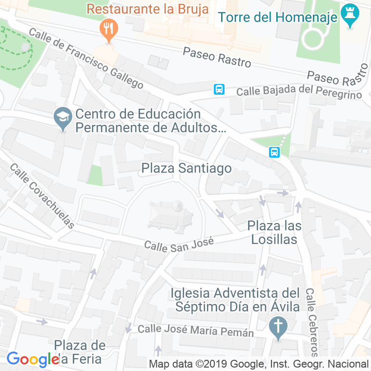 Código Postal calle Santiago en Ávila
