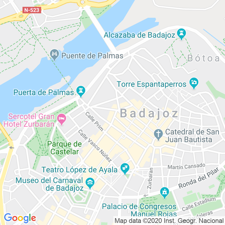 Código Postal calle Hernan Cortes   (Impares Del 3 Al Final)  (Pares Del 14 Al Final) en Badajoz