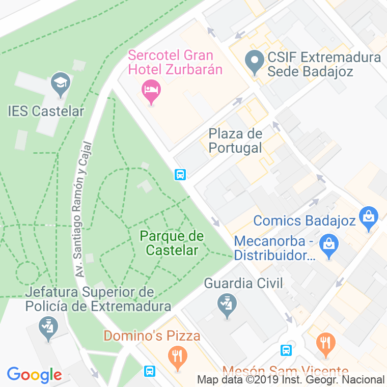 Código Postal calle Parque Castelar en Badajoz