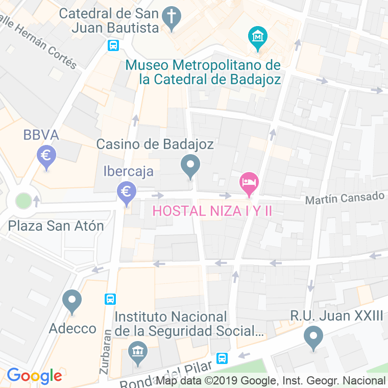 Código Postal calle Ramon Albarran en Badajoz