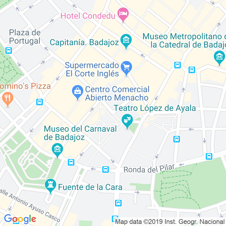 Código Postal calle San Francisco, paseo (Impares Del 1 Al 5)  (Pares Del 2 Al 4) en Badajoz