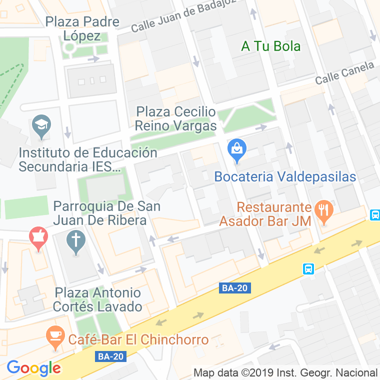 Código Postal calle Oropendolas, Las en Badajoz