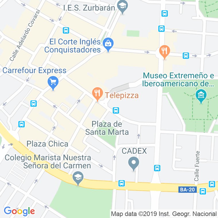 Código Postal calle General Saavedra Palmeiro en Badajoz