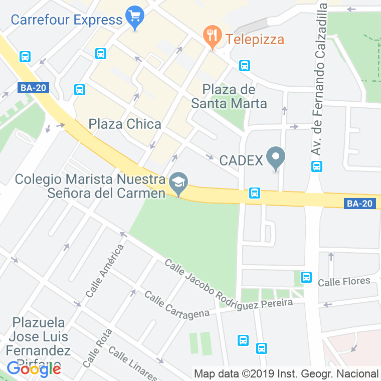 Código Postal calle Juan Pereda Pila, avenida (Impares Del 1 Al Final) en Badajoz