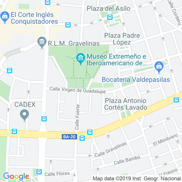 Código Postal calle Virgen De Guadalupe   (Impares Del 1 Al 5)  (Pares Del 2 Al 4) en Badajoz