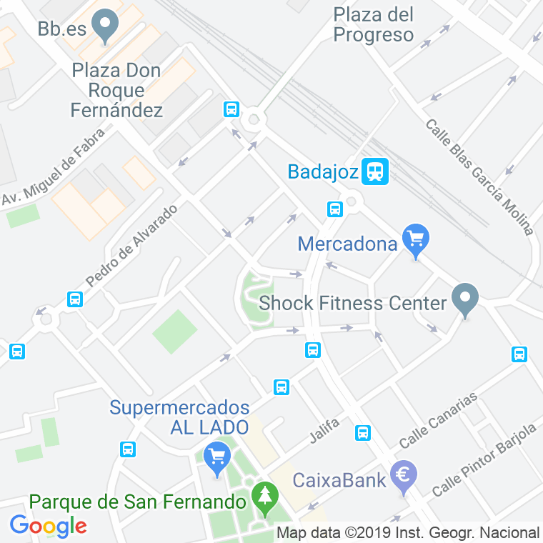Código Postal calle Alfonso Rodriguez Hidalgo, plaza en Badajoz