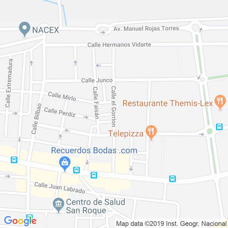 Código Postal calle Gorrion, El en Badajoz