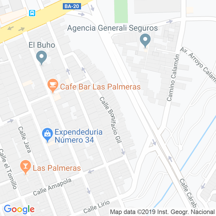 Código Postal calle Bonifacio Gil en Badajoz
