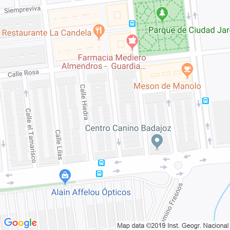 Código Postal calle Cinamomos, De Los en Badajoz