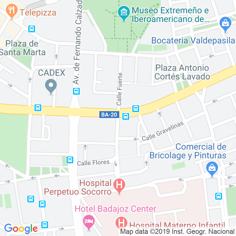 Código Postal calle Fuerte   (Impares Del 17 Al Final)  (Pares Del 18 Al Final) en Badajoz