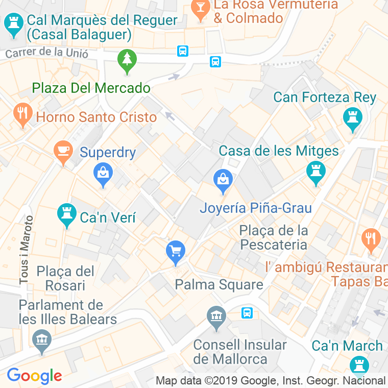 Código Postal calle Can Poderos, De, costa en Palma de Mallorca