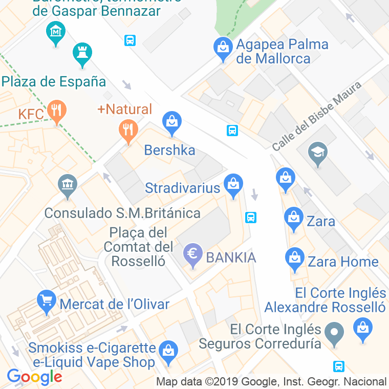 Código Postal calle Bisbe Perello en Palma de Mallorca
