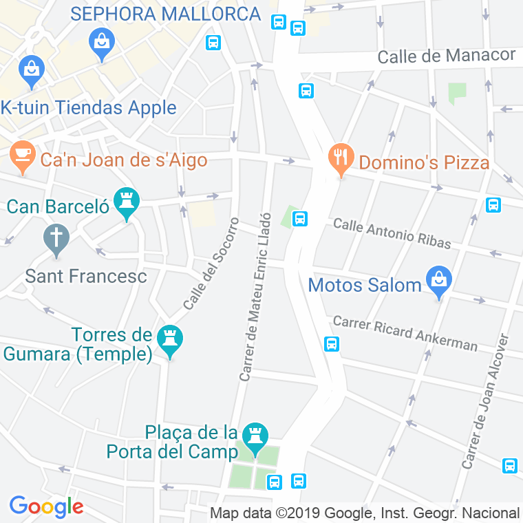 Código Postal calle Mateu Enric Llado en Palma de Mallorca