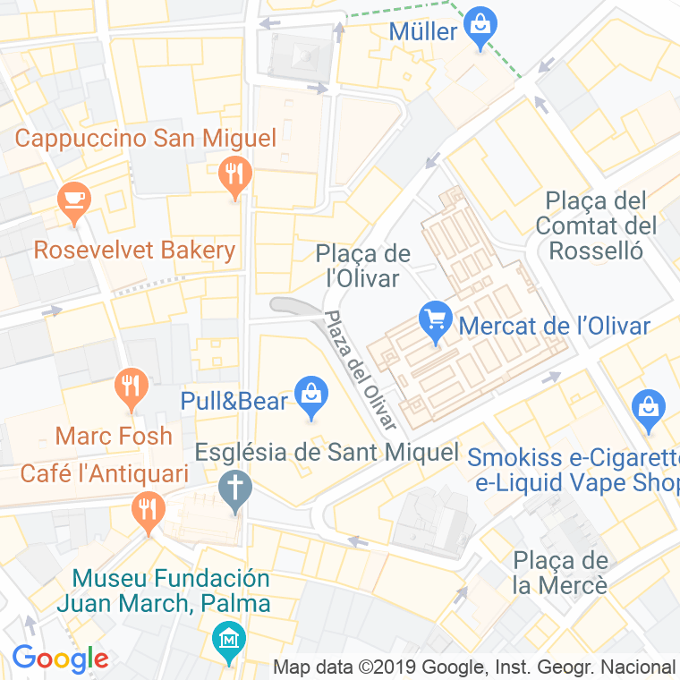 Código Postal calle Olivar, plaça en Palma de Mallorca