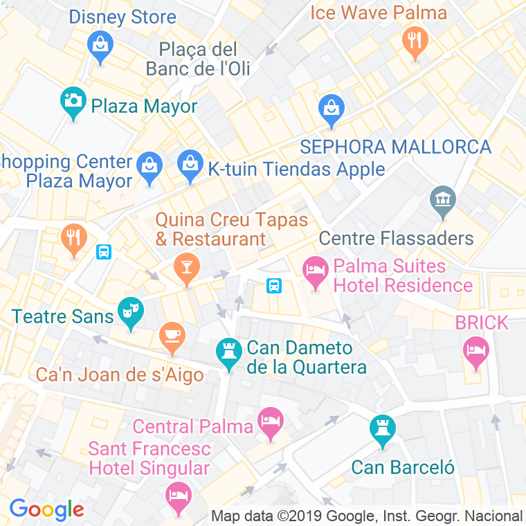 Código Postal calle Quartera, plaça en Palma de Mallorca