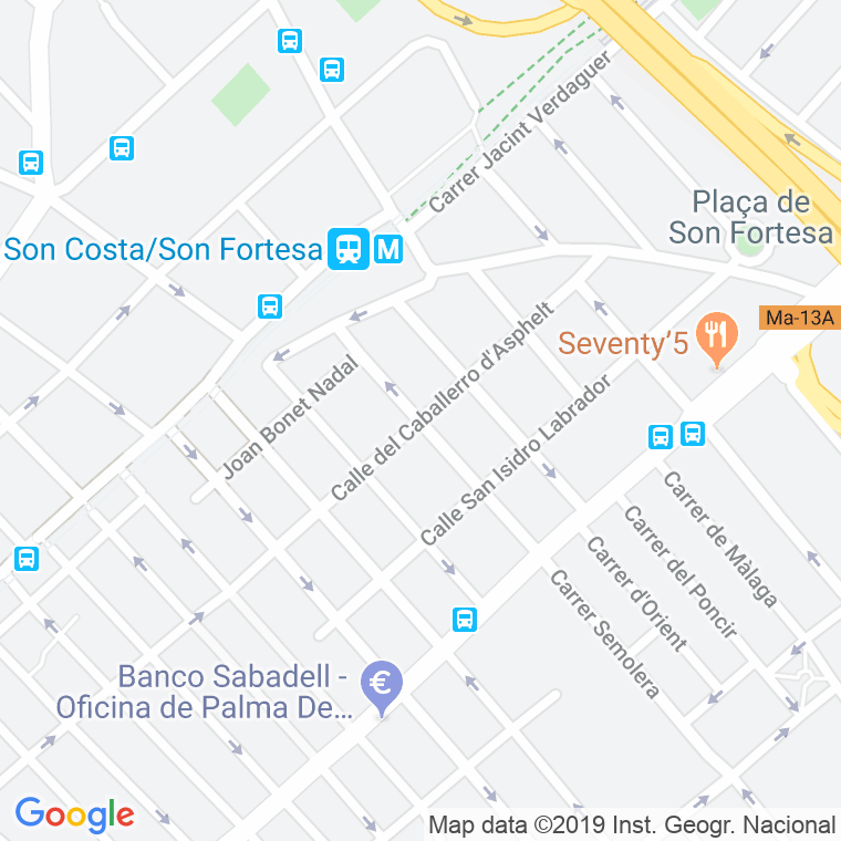 Código Postal calle Caballero D'asphelt en Palma de Mallorca