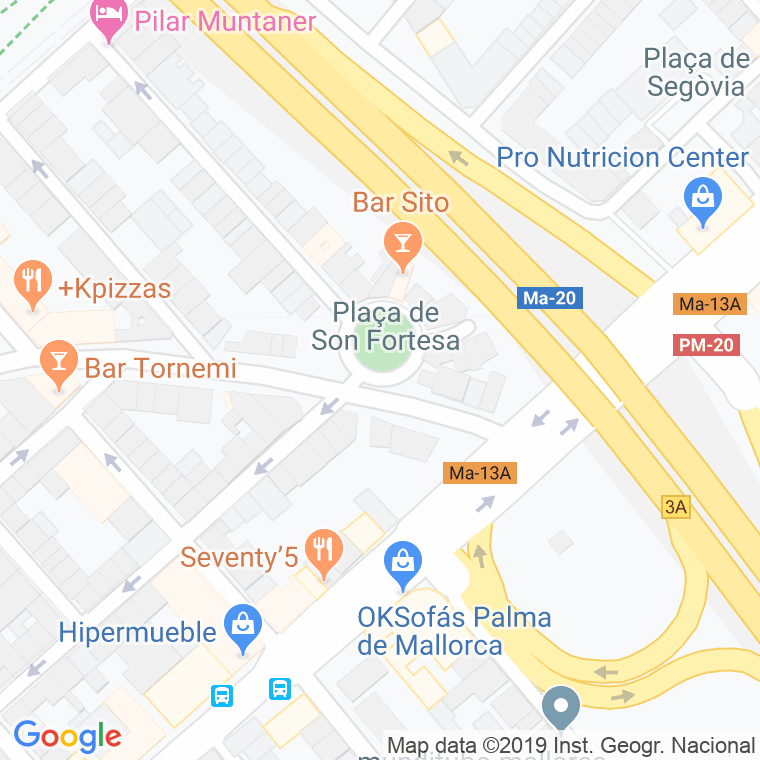 Código Postal calle Son Fortesa, plaça en Palma de Mallorca