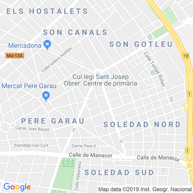 Código Postal calle Ferrer De Pallares en Palma de Mallorca