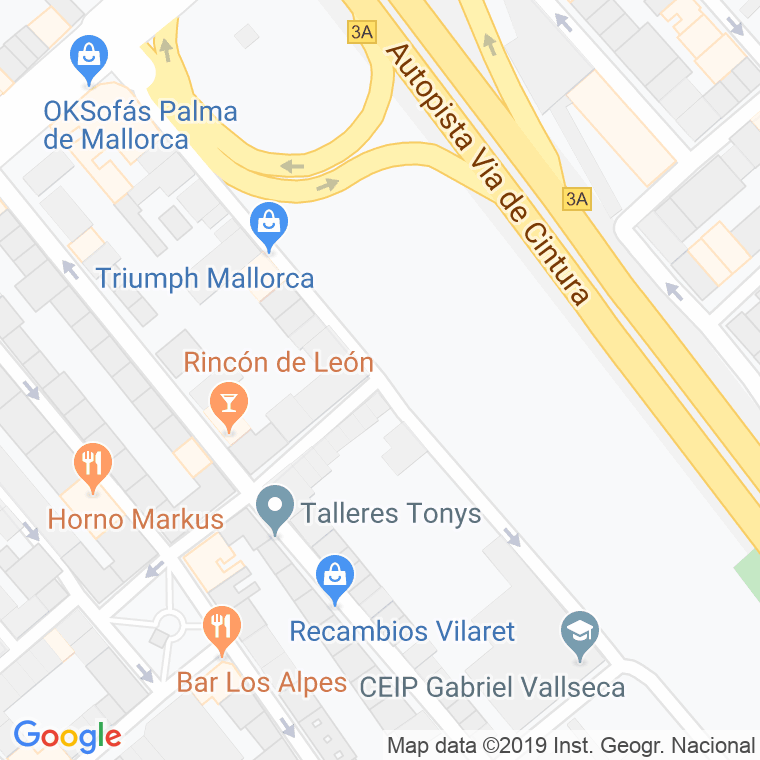 Código Postal calle Mare Deu De La Victoria en Palma de Mallorca