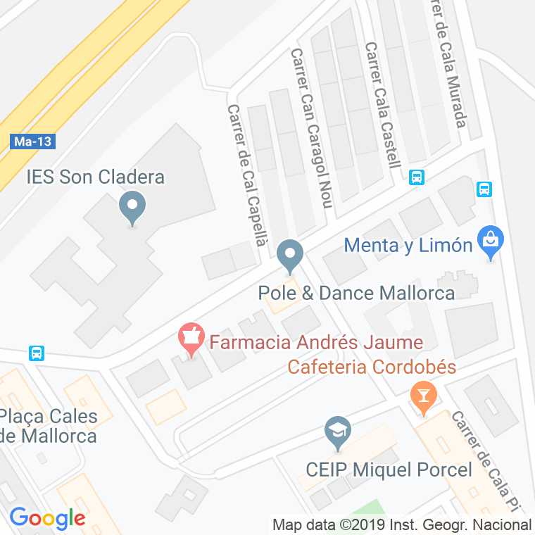 Código Postal calle Cala Llombards en Palma de Mallorca