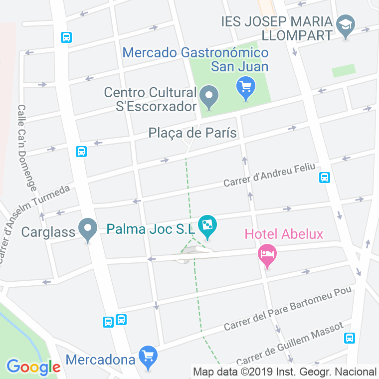 Código Postal calle Andreu Feliu en Palma de Mallorca